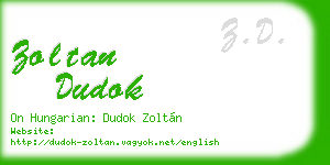zoltan dudok business card